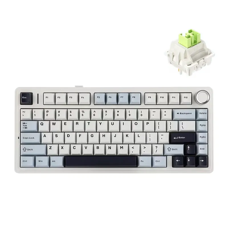 AULA F75 mechanical keyboard in a glacier-blue RGB colourway (image courtesy of AULA)