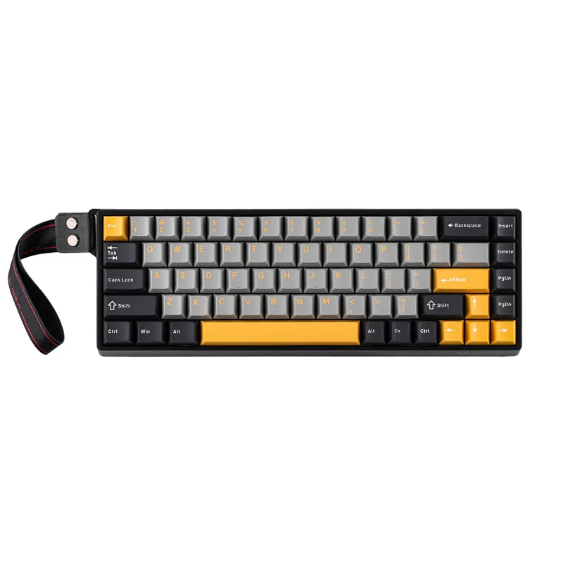 AULA WIN68 HE Hall-effect gaming keyboard in a grey and yellow colourway (image courtesy of AULA)